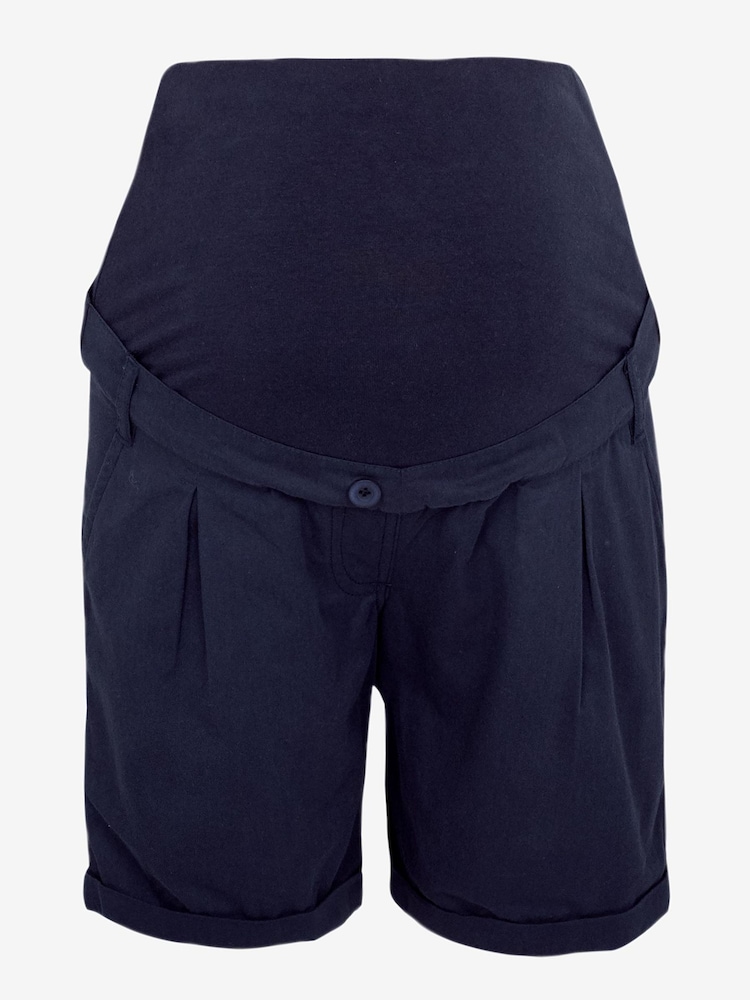JoJo Maman Bébé Navy Maternity Chino Shorts - Image 1 of 3