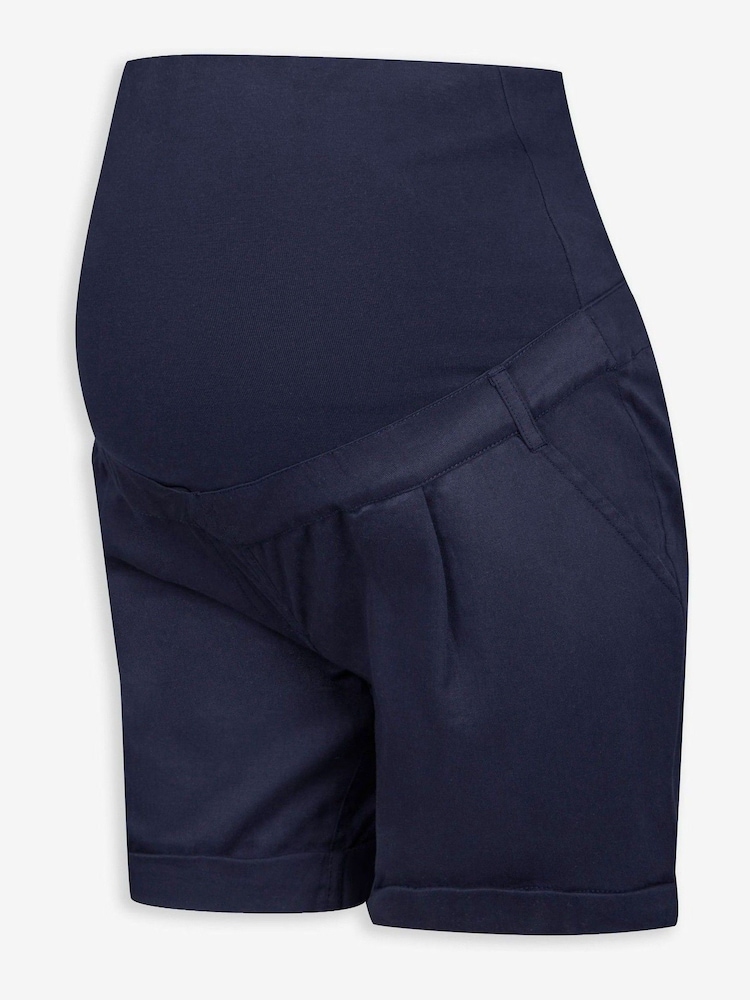 JoJo Maman Bébé Navy Maternity Chino Shorts - Image 2 of 3