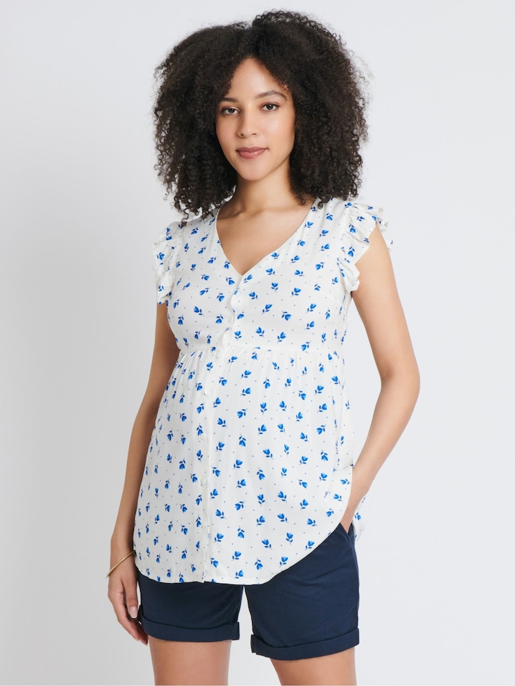 JoJo Maman Bébé Navy Maternity Chino Shorts - Image 3 of 3