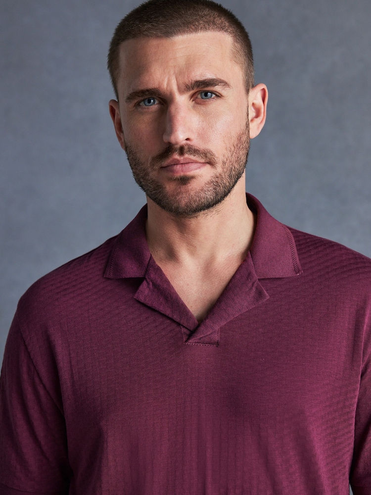 Pink Signature Modal Cuban Collar Polo Shirt - Image 1 of 8