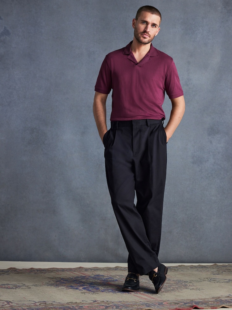 Pink Signature Modal Cuban Collar Polo Shirt - Image 2 of 8