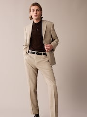 Szary kamienny - Linen Blend Tailored Fit Suit Jacket - Image 2 of 10