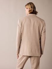 Szary kamienny - Linen Blend Tailored Fit Suit Jacket - Image 3 of 10