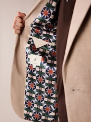Szary kamienny - Linen Blend Tailored Fit Suit Jacket - Image 5 of 10