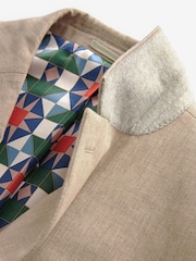 Szary kamienny - Linen Blend Tailored Fit Suit Jacket - Image 9 of 10