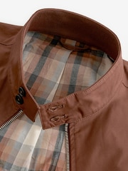 Brown Shower Resistant Check Lining Harrington Jacket - Image 10 of 12