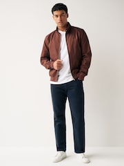 Brown Shower Resistant Check Lining Harrington Jacket - Image 2 of 12