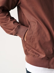 Brown Shower Resistant Check Lining Harrington Jacket - Image 6 of 12
