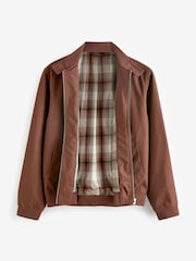 Brown Shower Resistant Check Lining Harrington Jacket - Image 9 of 12