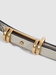 Reiss White/Grey Jasmine Leather Snake Print Belt - Image 5 of 5