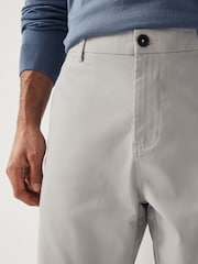 Light Grey Straight Fit Stretch Chinos Shorts - Image 4 of 7