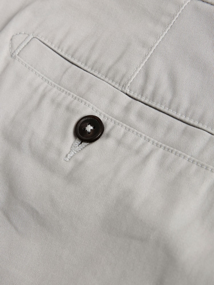 Light Grey Straight Fit Stretch Chinos Shorts - Image 7 of 7