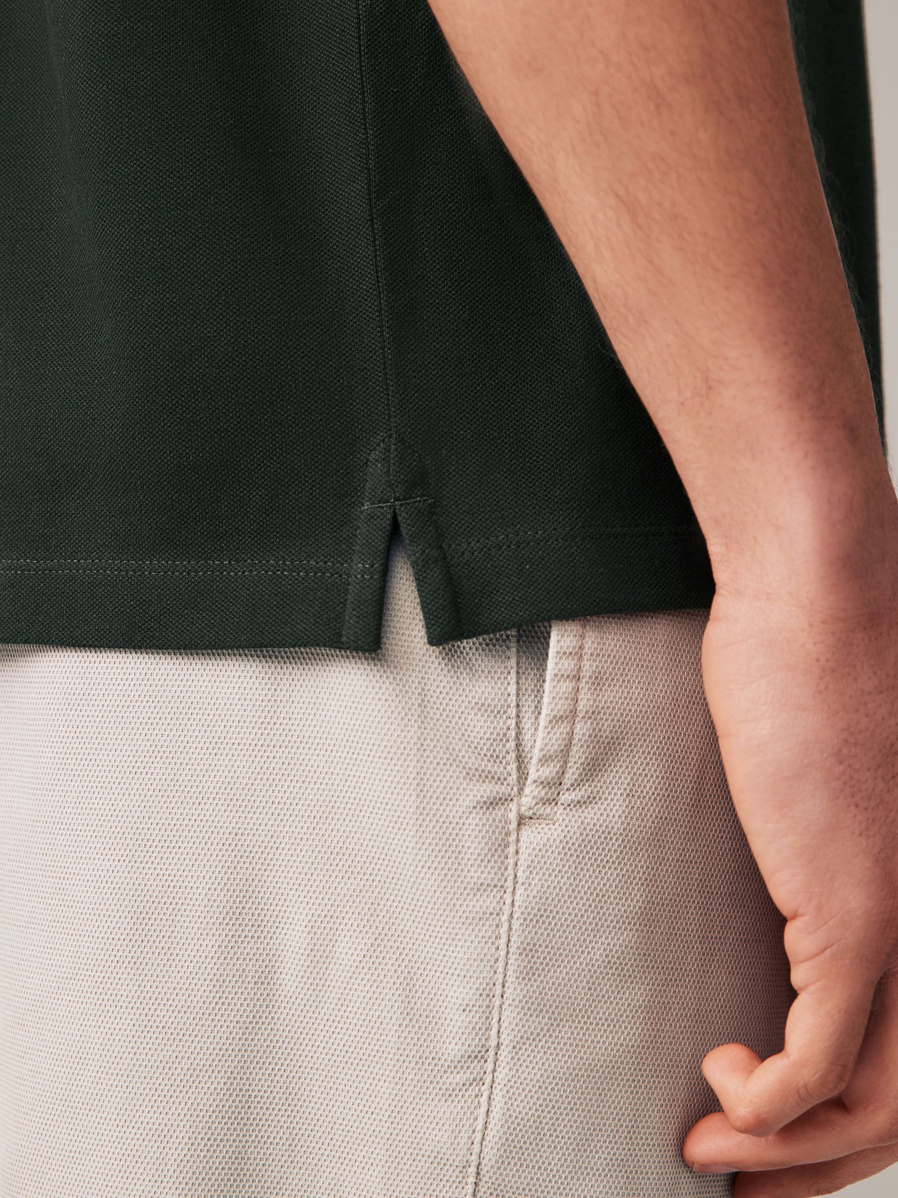 Buy Olive Green Regular Fit Short Sleeve Pique Polo Shirt
