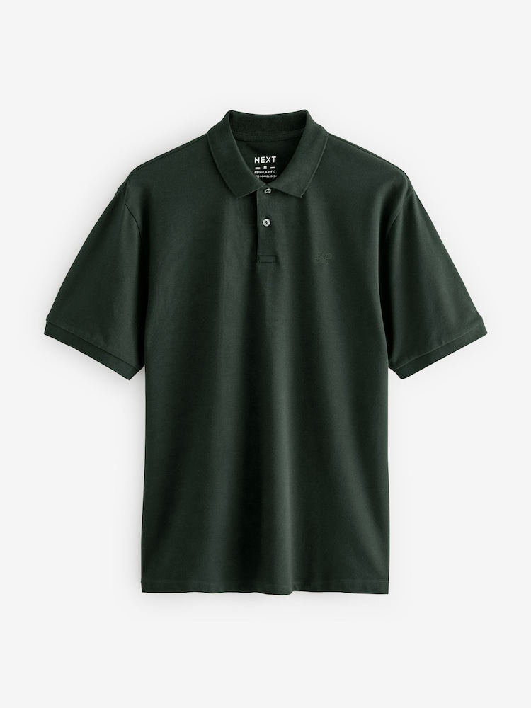 Olivgrün - Reguläre Passform - Piqué-Poloshirt Kurzarm - Image 6 of 8