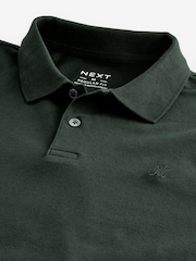 Olive Green Regular Fit Short Sleeve Pique Polo Shirt - Image 7 of 8