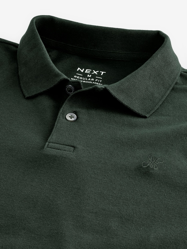 Olivgrün - Reguläre Passform - Piqué-Poloshirt Kurzarm - Image 7 of 8