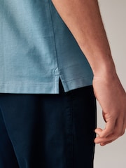 Blue Mid Regular Fit Short Sleeve Pique Polo Shirt - Image 5 of 8