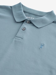 Blue Mid Regular Fit Short Sleeve Pique Polo Shirt - Image 7 of 8