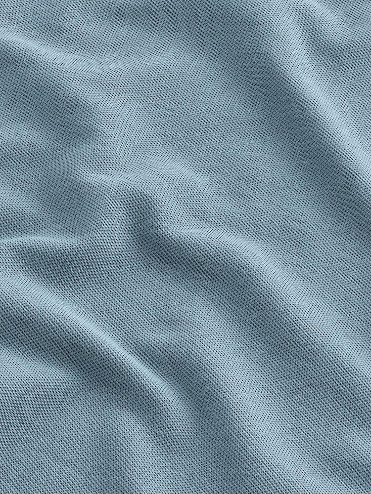 Blue Mid Regular Fit Short Sleeve Pique Polo Shirt - Image 8 of 8