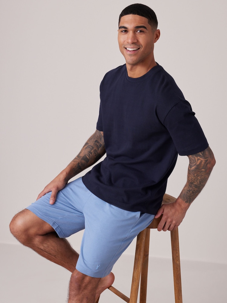 Blue Lightweight 100% Cotton Shorts 3 Pack - Image 10 of 16