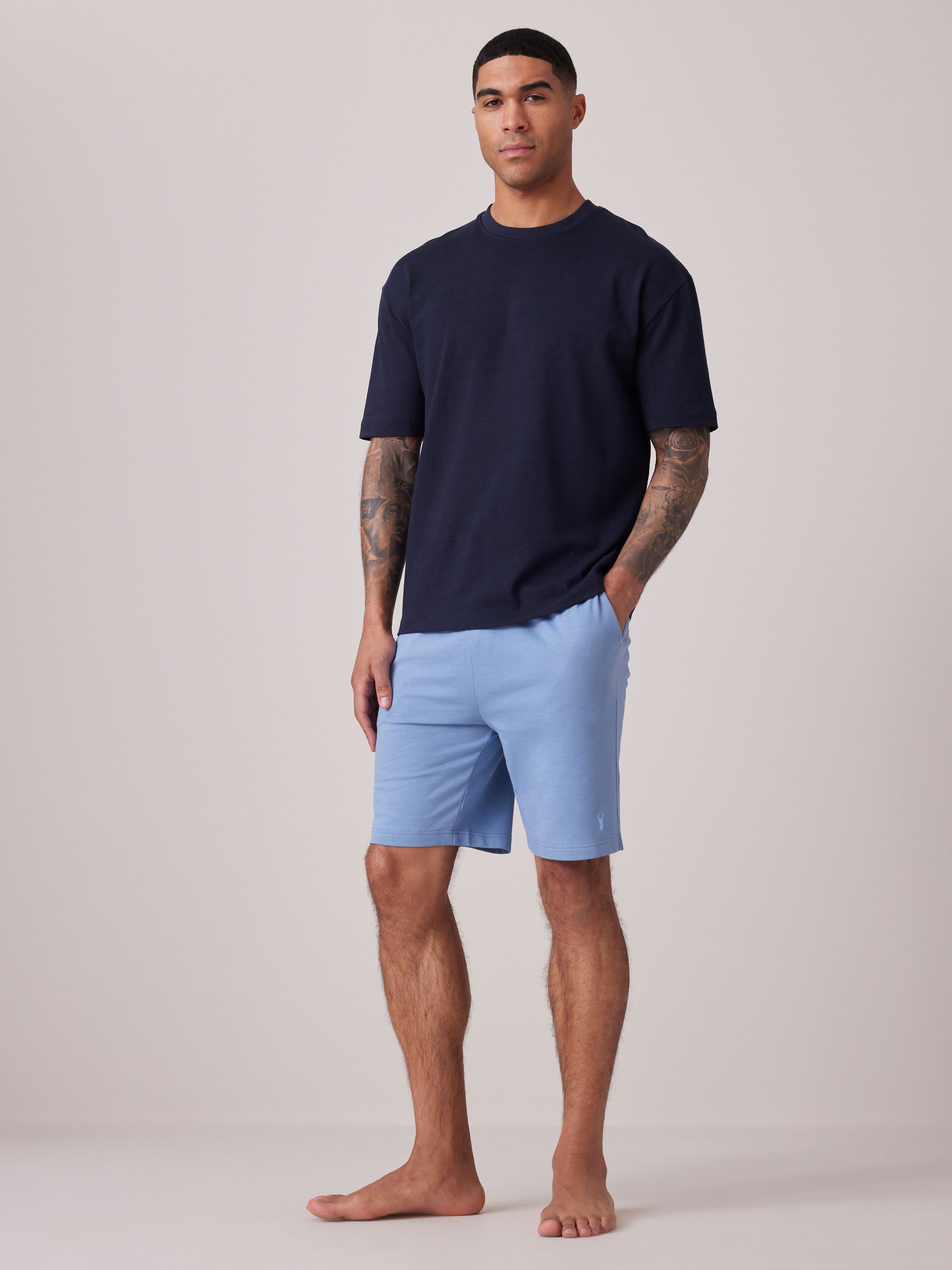 Buy Blue Lightweight 100% Cotton Shorts 3 Pack from Next USA