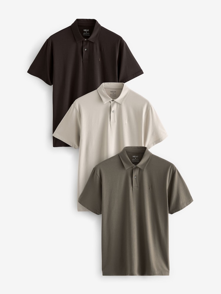 Nevtralno - Klasičen kroj - kratek rokav; s kratkimi rokavi Polo majice Jersey 3 Pack - Slika 1 iz 9 Nevtralno - Klasičen kroj - kratek rokav; s kratkimi rokavi Polo majice Jersey 3 Pack - Slika 1 iz 9
