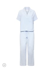 PixieGirl Petite Blue Stripe Wide Leg Pyjamas Set - Image 5 of 6