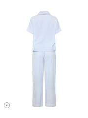 PixieGirl Petite Blue Stripe Wide Leg Pyjamas Set - Image 6 of 6