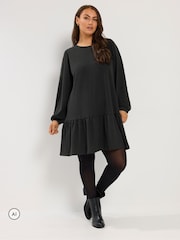 Yours Curve Black Drop Waist Dress - Image 2 of 6