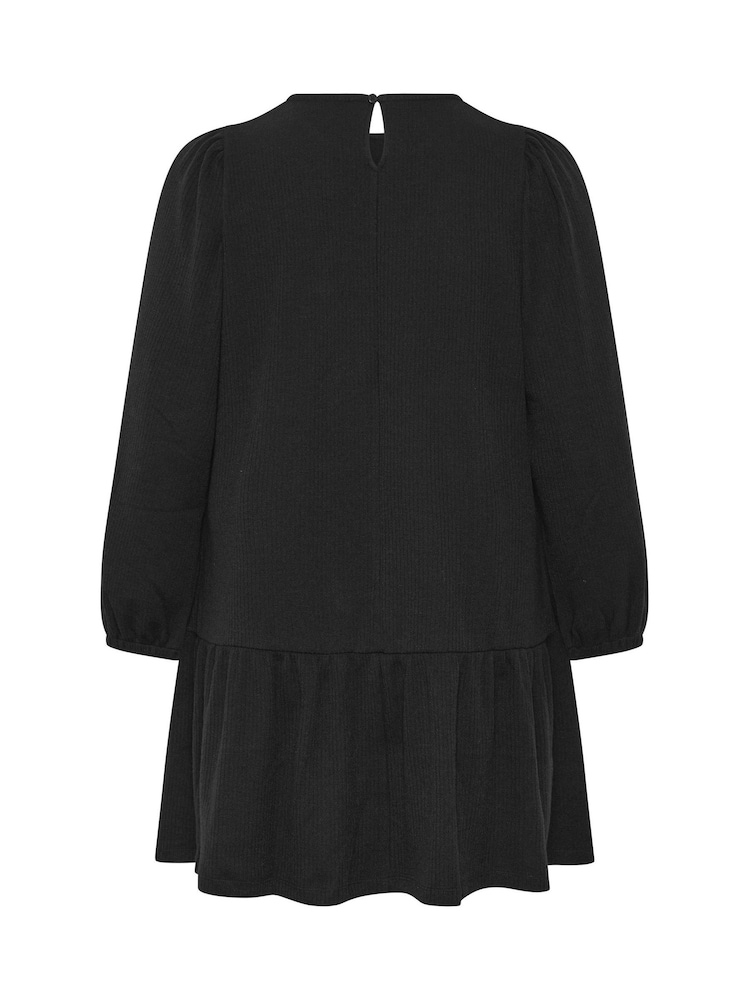 Yours Curve Black Drop Waist Dress - Image 6 of 6