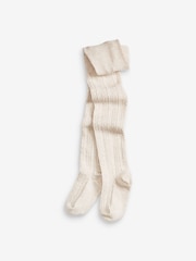 Oatmeal Cream Cotton Rich Cable Tights - Image 1 of 1