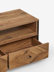 Dark Bronx Chevron Oak Effect Extending TV Unit, Up to 70 Inch - Image 13 of 13