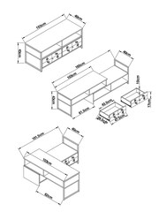 Dark Bronx Chevron Oak Effect Extending TV Unit, Up to 70 Inch - Image 2 of 8