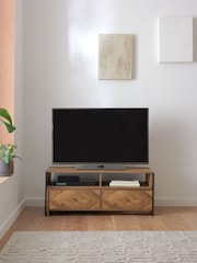 Dark Bronx Chevron Oak Effect Extending TV Unit, Up to 70 Inch - Image 5 of 8