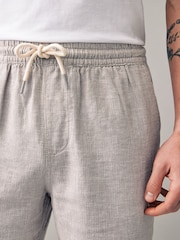 Stone Cotton Linen Dock Shorts - Image 4 of 9
