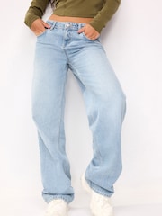 Mid Blue Baggy Wide Leg Jeans - Image 3 of 7