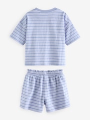 Bleu/blanc à fleurs - Pyjama court 3 Pack (3-16ans) - Image 10 de 11
