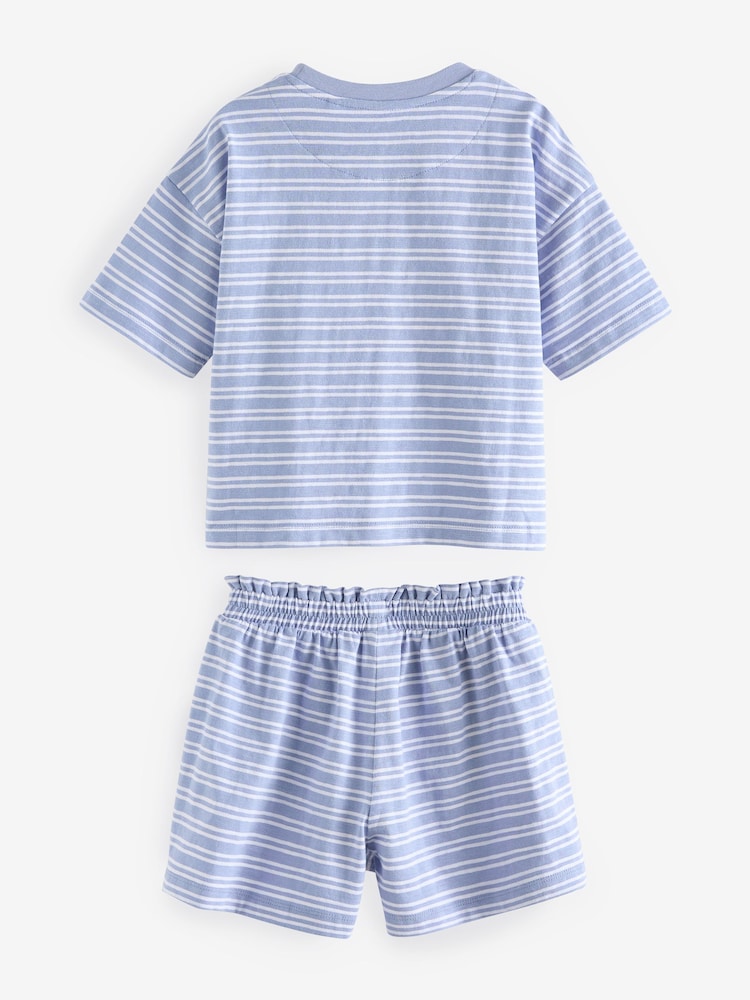 Blue/White Floral Short Pyjamas 3 Pack (9mths-16yrs) - Image 10 of 11