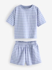 Bleu/blanc à fleurs - Pyjama court 3 Pack (3-16ans) - Image 7 de 11