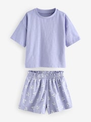Bleu/blanc à fleurs - Pyjama court 3 Pack (3-16ans) - Image 8 de 11