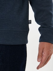 Saltwell Blue Jersey Ribbed Quarter Zip Fleece - Image 5 of 7