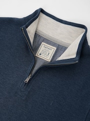 Saltwell Blue Jersey Ribbed Quarter Zip Fleece - Image 6 of 7