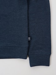 Saltwell Blue Jersey Ribbed Quarter Zip Fleece - Image 7 of 7