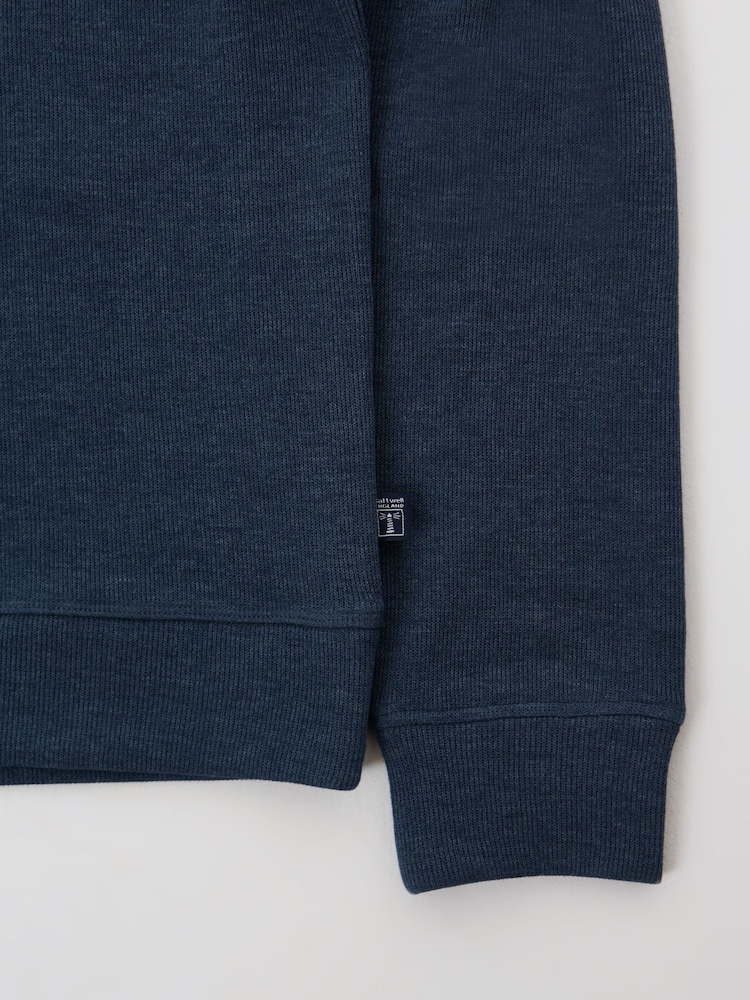 Saltwell Blue Jersey Ribbed Quarter Zip Fleece - Image 7 of 7 Saltwell Blue Jersey Ribbed Quarter Zip Fleece - Image 7 of 7