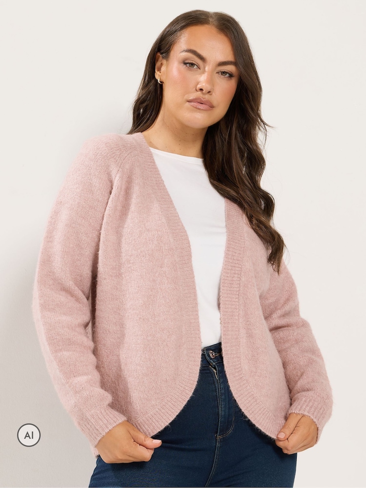 Yours Curve Pink Shrug Cardigan - Image 1 of 6
