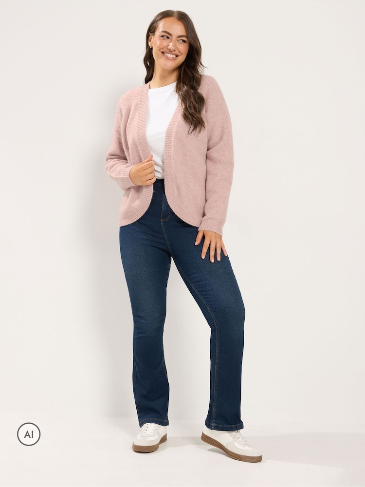 Yours Curve Pink Shrug Cardigan - Image 2 of 6