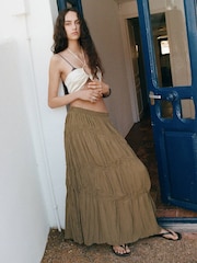 Mango Brown Maxi Boho Skirt - Image 1 of 6