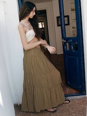 Mango Brown Maxi Boho Skirt - Image 3 of 6