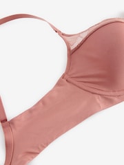 Rose Pink Pad Balcony Smoothing Floral Lace Bra - Image 7 of 7