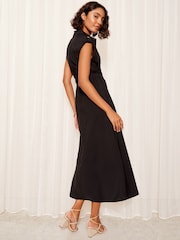 Friends Like These Black Short Sleeve Button Detail Utility Dress - Image 4 of 4